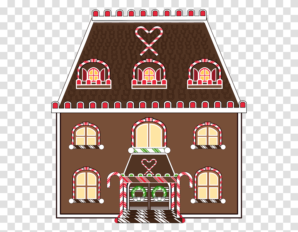 Graphic Gingerbread Christmas Gingerbread House, Interior Design, Indoors, Building, Architecture Transparent Png