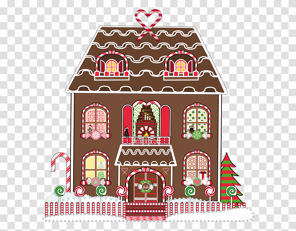 Graphic Gingerbread House Free Vector Graphic On Pixabay Christmas Real Estate Flyer, Cookie, Food, Biscuit, Nutcracker Transparent Png