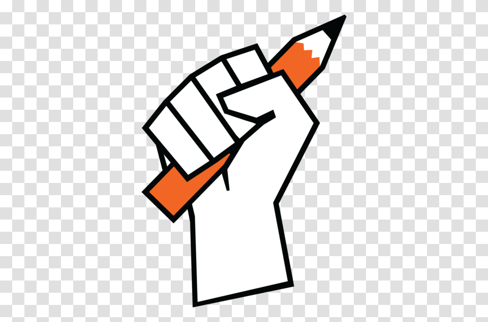 Graphic Illustration Of Hand Holding A Pencil Clip Art, Fist Transparent Png