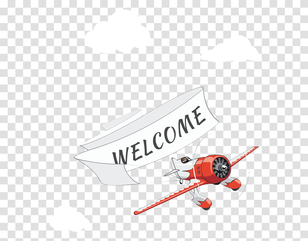 Graphic Of A Plane Towing A Banner With Welcome Written, Vehicle, Transportation, Aircraft Transparent Png