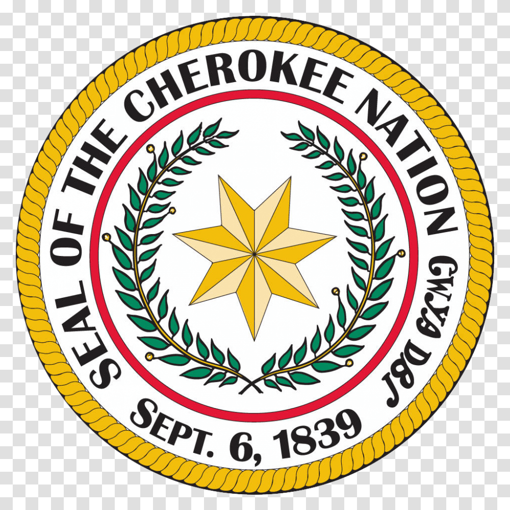 Graphic Of The Seal Of The Cherokee Nation Cherokee Nation, Logo, Trademark, Star Symbol Transparent Png