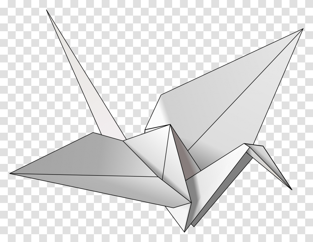 Graphic Origami Crane, Paper Transparent Png