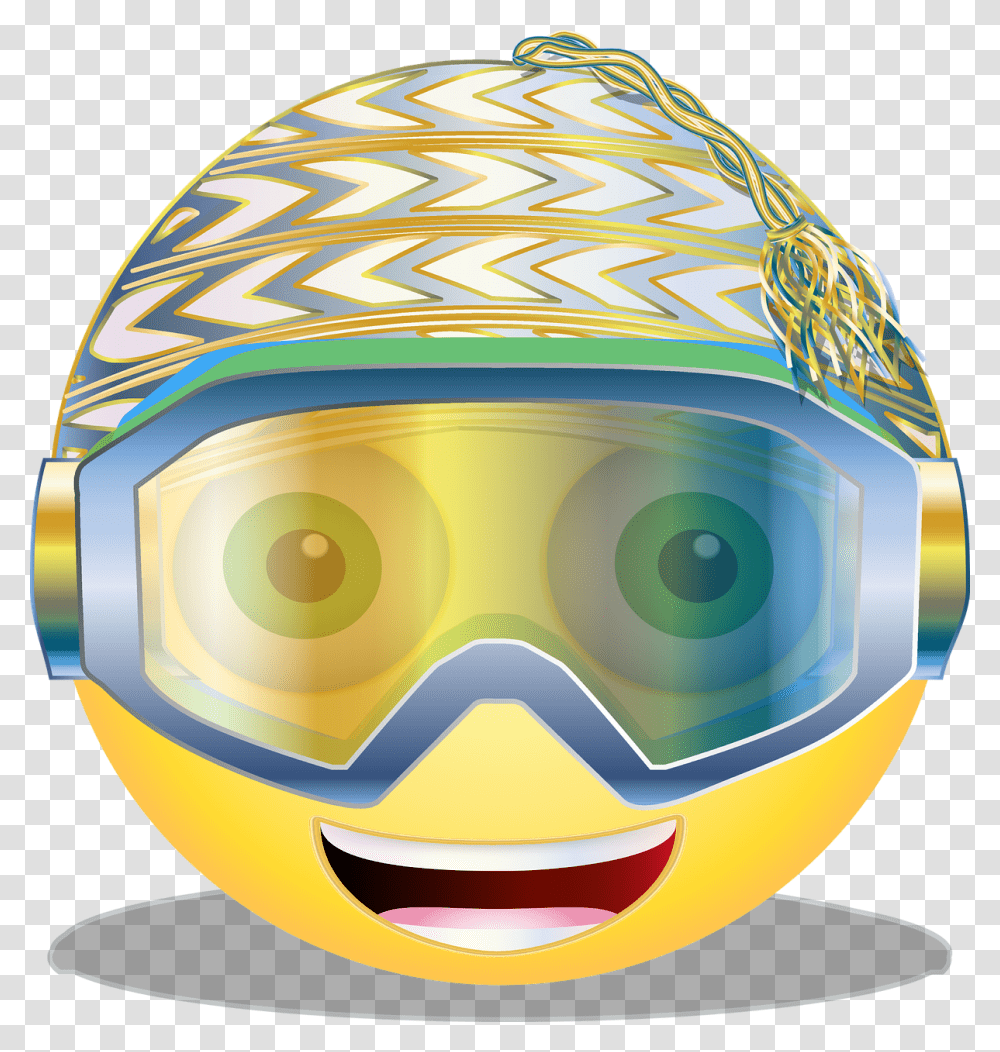 Graphic Skier Smiley Free Photo Smiley, Goggles, Accessories, Accessory, Helmet Transparent Png