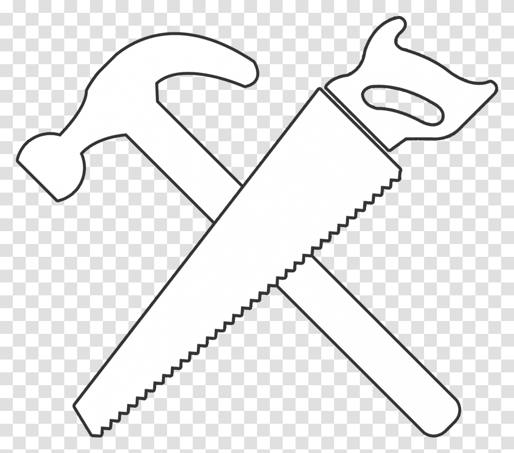 Graphic Stock Hammer Svg Saw Hammer And Saw, Tool, Axe, Handsaw, Hacksaw Transparent Png