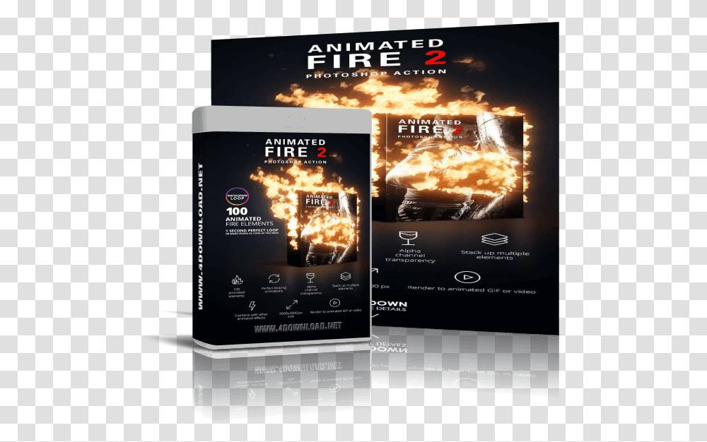 Graphicriver Animated Fire 2 Photoshop Action 4download New Year, Poster, Advertisement, Menu, Text Transparent Png