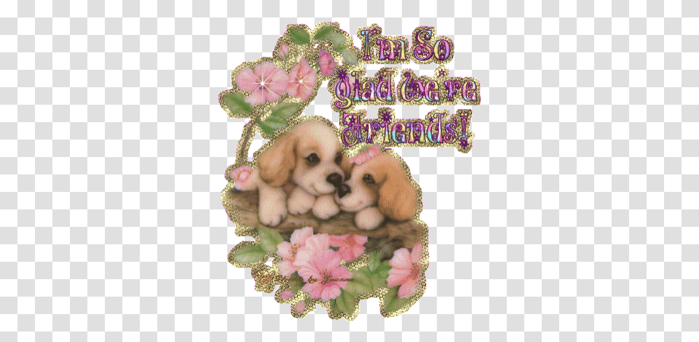 Graphics Flowers Friends Glitter Puppies Puppy Im Glad We Re Friends, Accessories, Jewelry, Advertisement, People Transparent Png