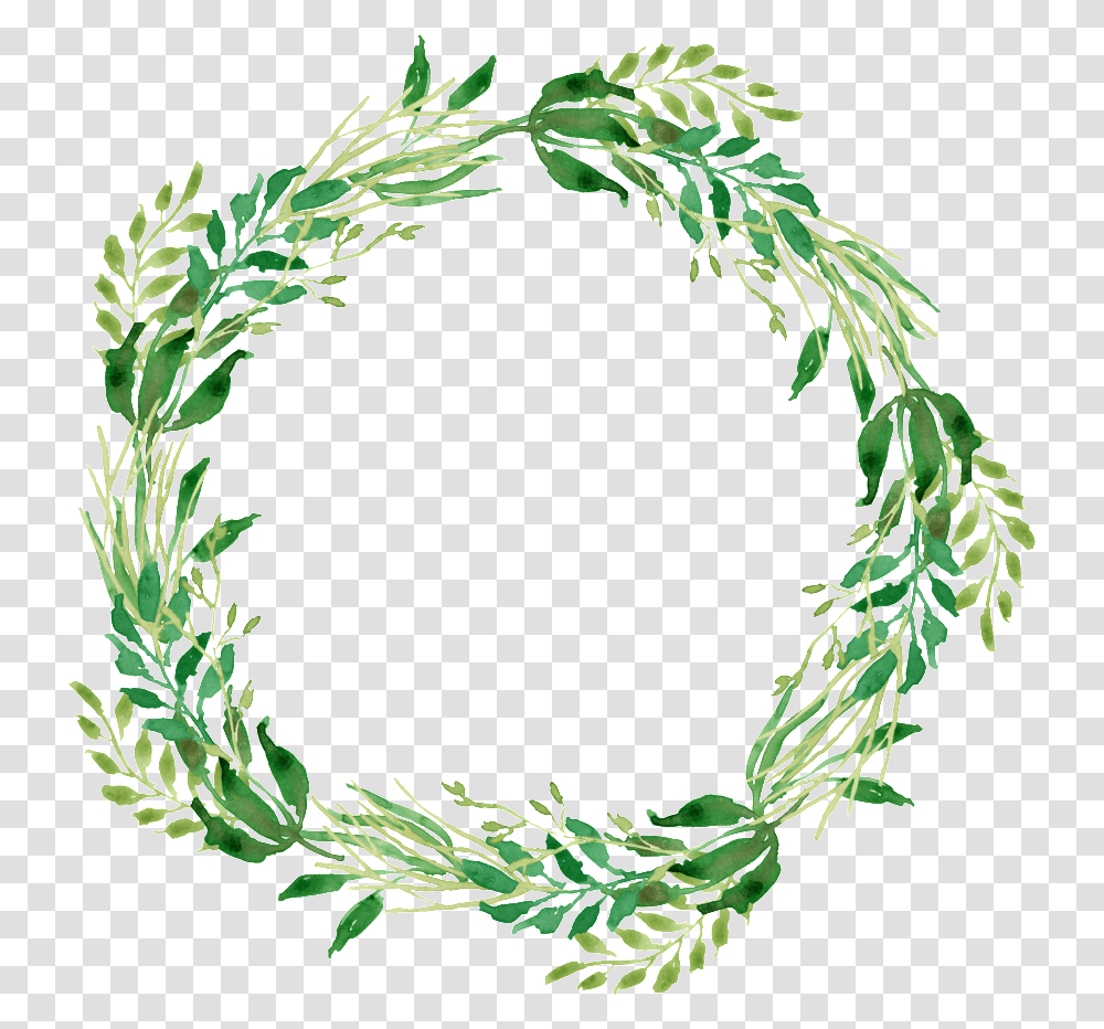 Graphics Is Watercolor Wreath Green Floral Wreath, Plant Transparent Png