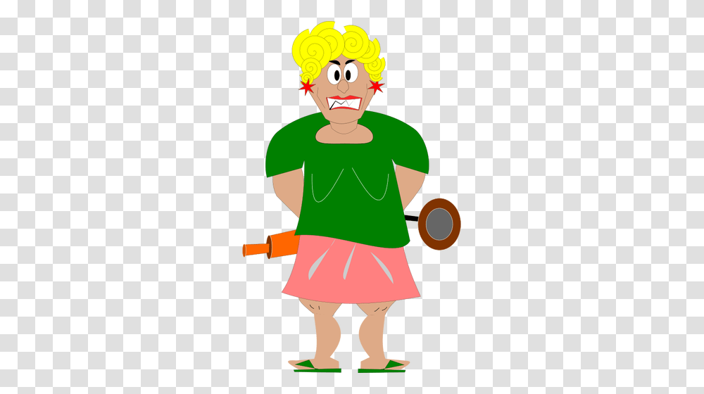Graphics Of Angry Housewife With A Rolling Pin, Person, Outdoors, Plant, Elf Transparent Png