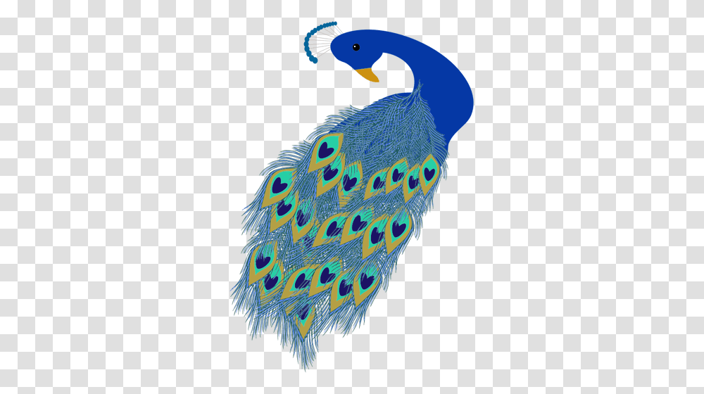 Graphics Of Blue Peacock Tail And Head, Animal, Bird, Outdoors Transparent Png