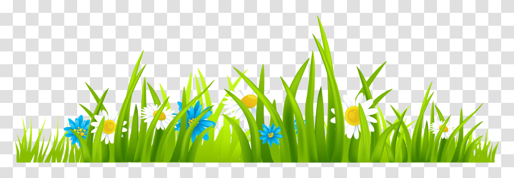 Grass Border Clipart Grass And Flower Vector Transparent Png