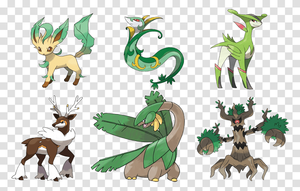 Grass Crew Pokemon, Dragon, Bird, Animal, Plant Transparent Png