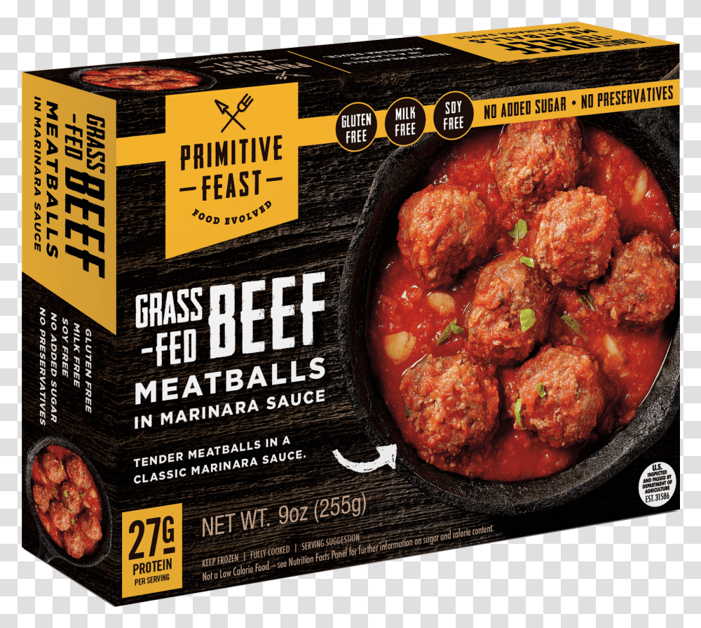 Grass Fed Beef Meatballs In Marinara Sauce Grass Fed Meat Products Transparent Png