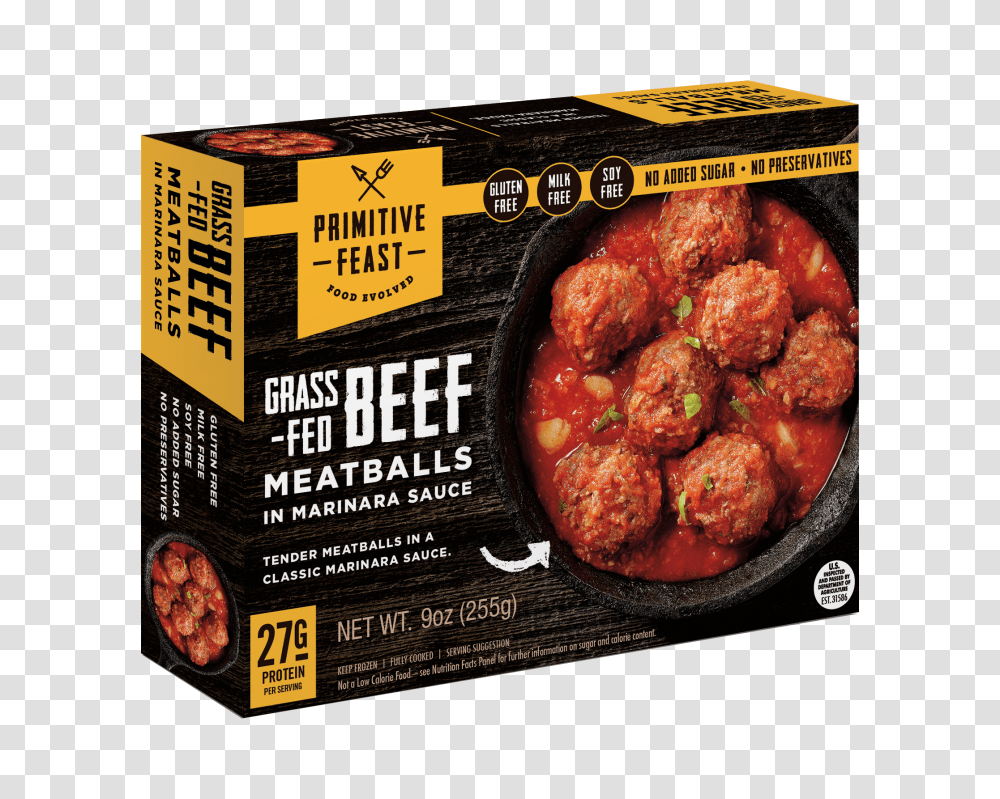 Grass Fed Beef Meatballs In Marinara Sauce The Natural Products, Food, Flyer, Poster, Paper Transparent Png