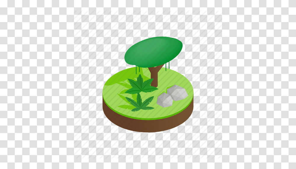 Grass Green Isometric Jungle Landscape Nature Tree Icon, Plant, Pin Transparent Png