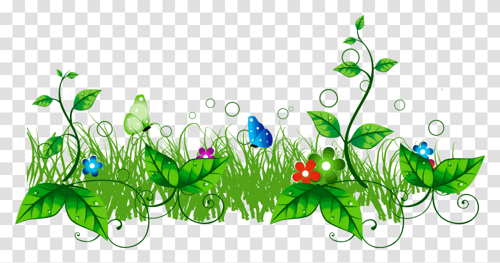 Grass With Flowers Clipart Grass Flowers Clip Art, Green, Leaf, Plant, Vegetation Transparent Png