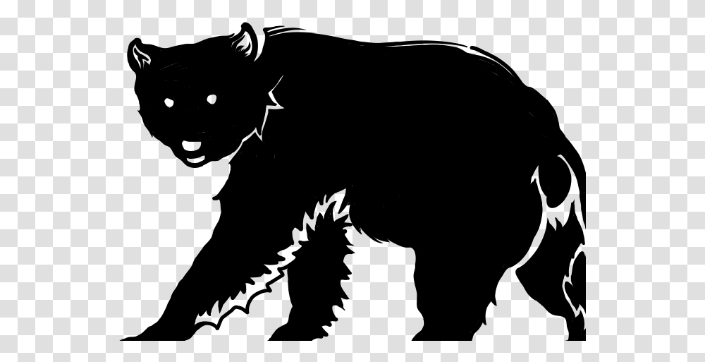 Grateful California Bear Line Drawing Bear Illustration, Gray, World Of Warcraft Transparent Png