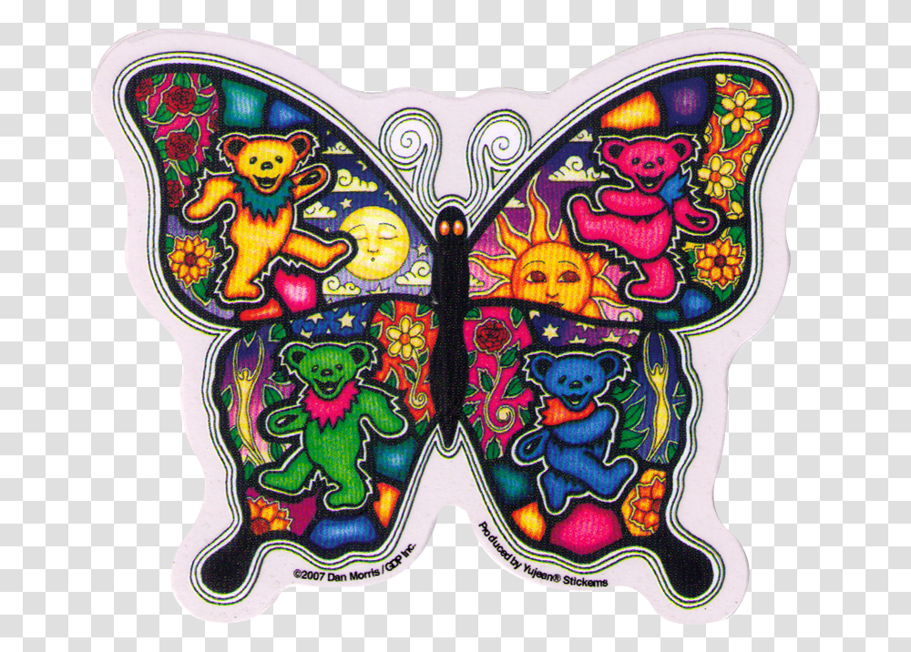 Grateful Dead Dancing Bears Butterfly, Doodle, Drawing, Label Transparent Png