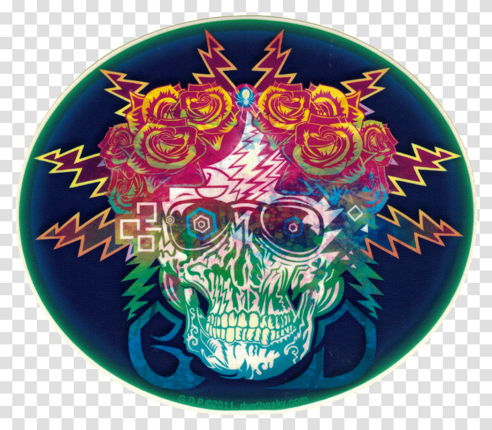 Grateful Dead Electric Skull And Roses Circle, Logo, Trademark, Pattern Transparent Png