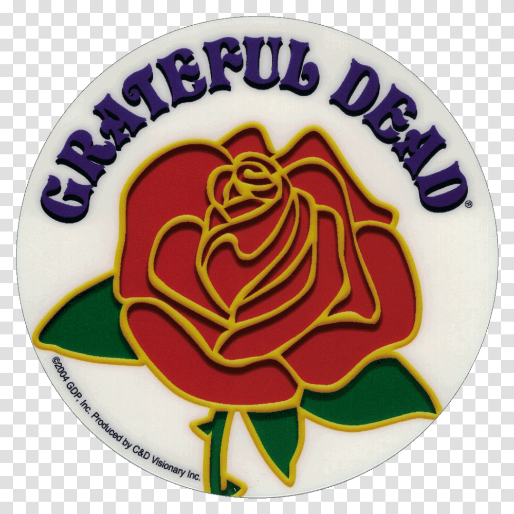 Grateful Dead Logo With Rose Emblem, Trademark, Badge Transparent Png