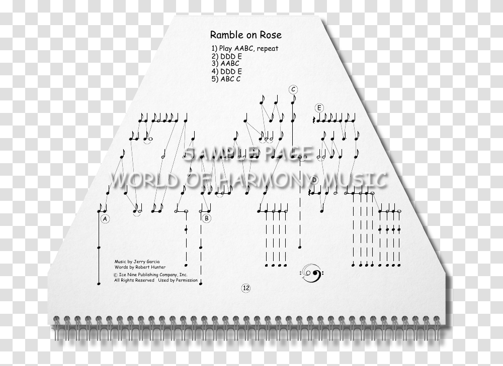 Grateful Dead Rose Zither And Lap Harp Arranged Music, Plot, Plan, Diagram Transparent Png