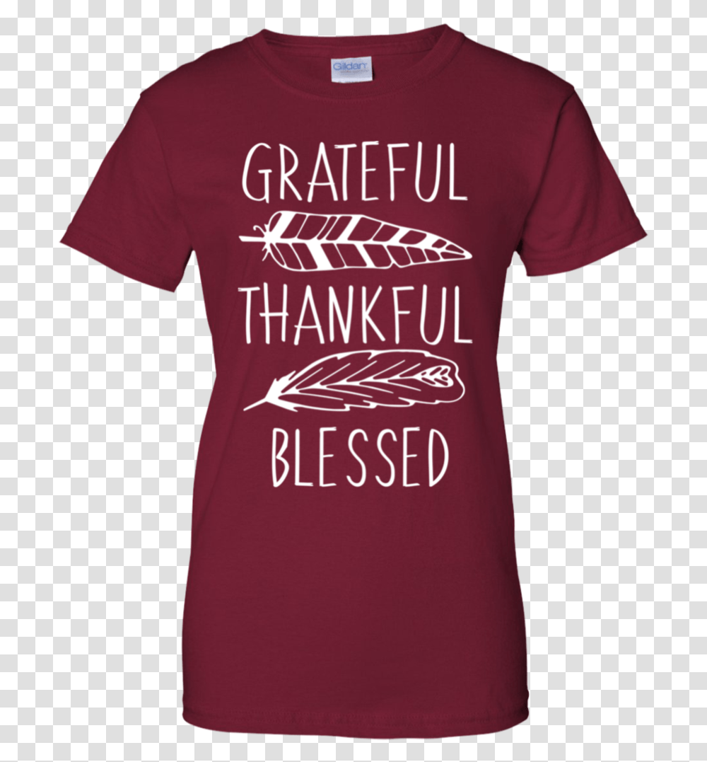 Grateful Thankful Blessed Feather T Shirt Active Shirt, Apparel, T-Shirt, Sleeve Transparent Png