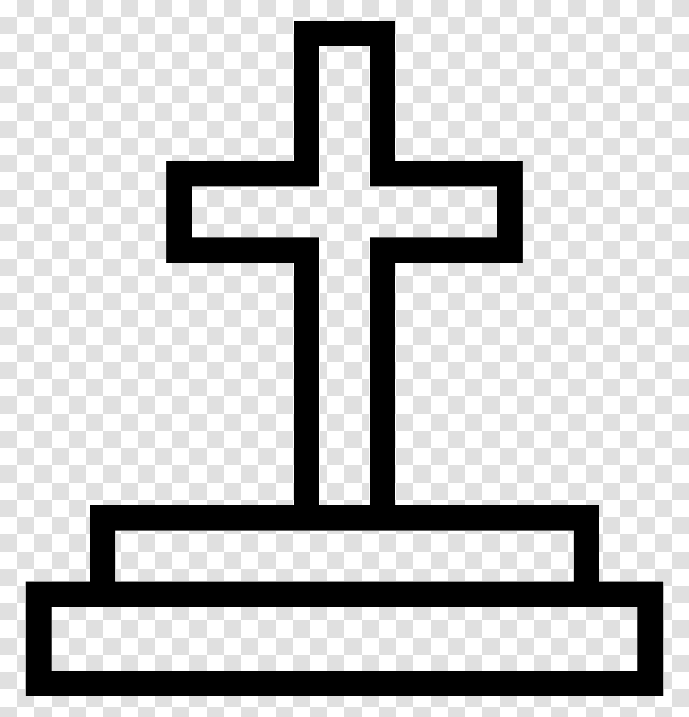 Grave Cemetery Tomb Stone Sepulchre Cross Icon Free, Crucifix Transparent Png