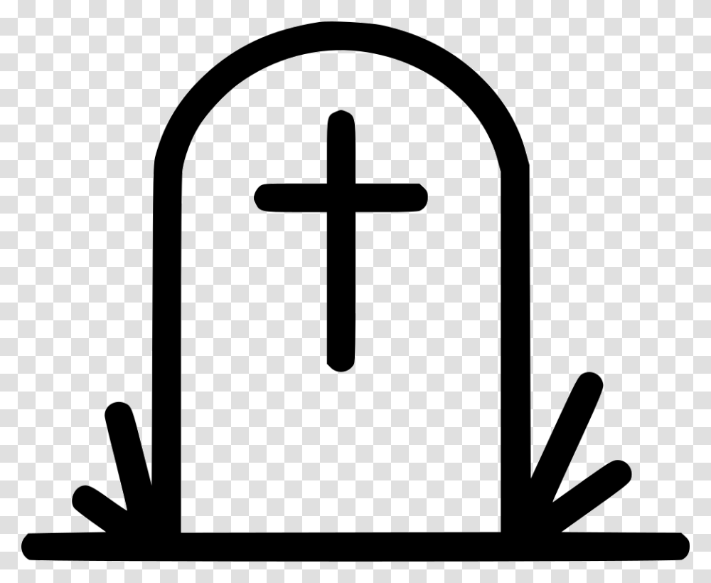 Grave Icon Free Download, Cross, Tomb, Stencil Transparent Png