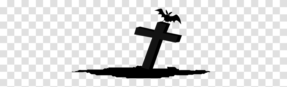 Grave With Bat Vector Image, Cross, Crucifix Transparent Png
