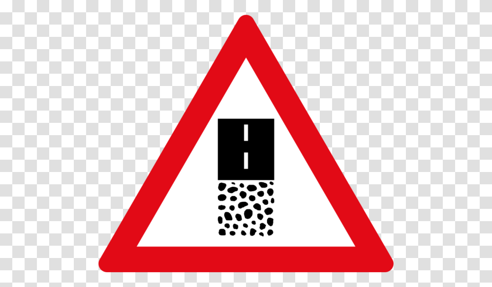 Gravel Clipart Turn Left Ahead Sign, Triangle, Road Sign Transparent Png