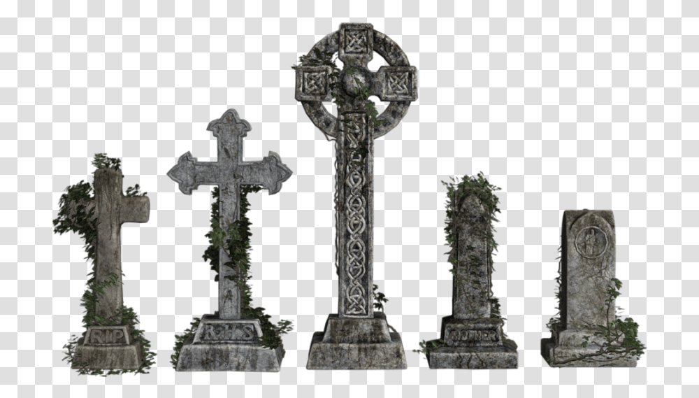 Graveyard Clipart Cross Cemetery, Crucifix, Tomb, Tombstone Transparent Png