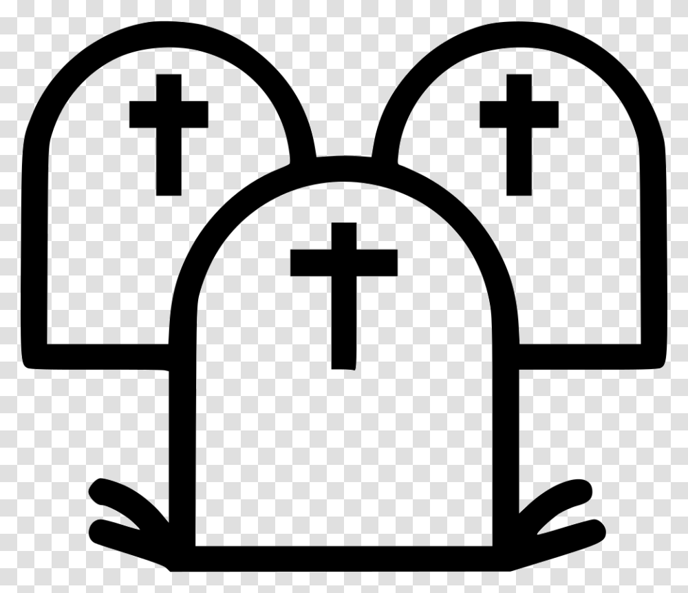 Graveyard Grave Cross Tomb Stone Cross Icon Free Download, Stencil, Tombstone Transparent Png