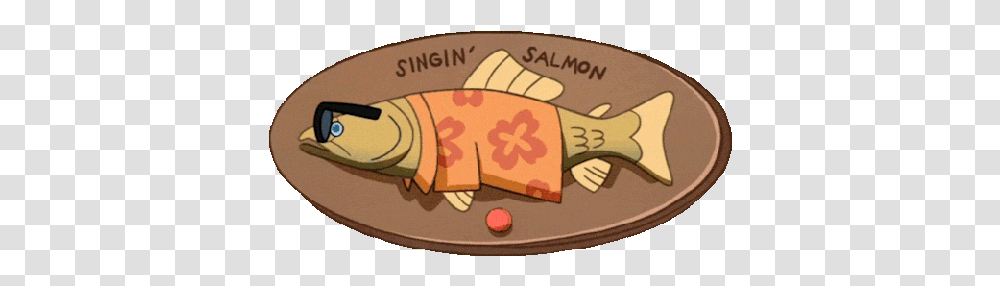 Gravity Falls Gif S The Singin Salmon Spending Animated Salmon Fish Gif, Cake, Dessert, Food, Dish Transparent Png