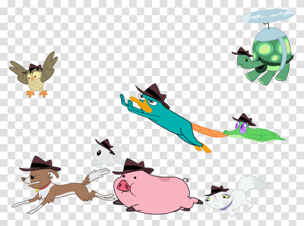 Gravity Falls X Phineas And Ferb, Animal, Airplane, Bird Transparent Png