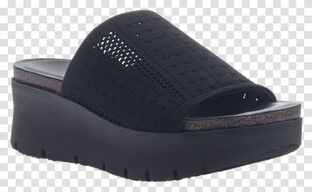 Gravity In Black Wedge Sandals Slipper, Apparel, Footwear, Shoe Transparent Png