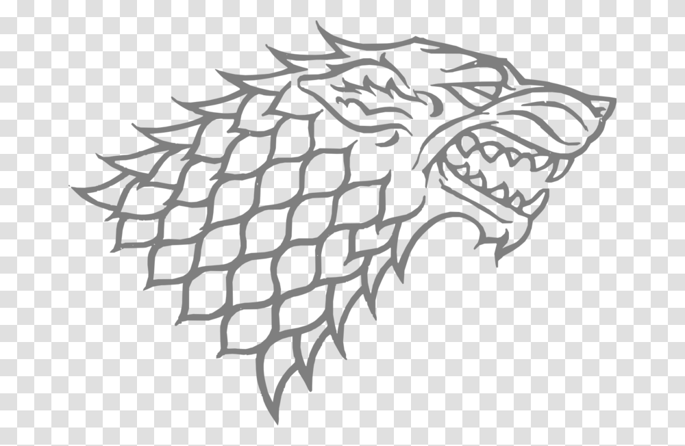 Gray Art Sansa House Stark Wolf Vector Game Of Thrones Logo, Rug, Stencil, Dragon, Statue Transparent Png