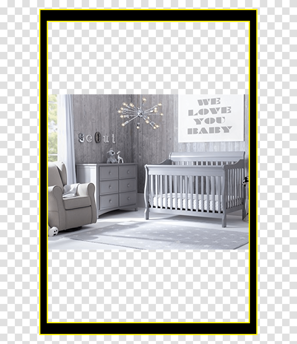 Gray Baby Room Furniture, Crib, Indoors, Ceiling Fan, Appliance Transparent Png