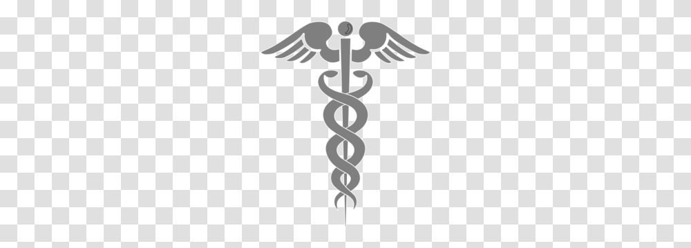 Gray Caduceus Clip Art, Cross, Chain, Emblem Transparent Png