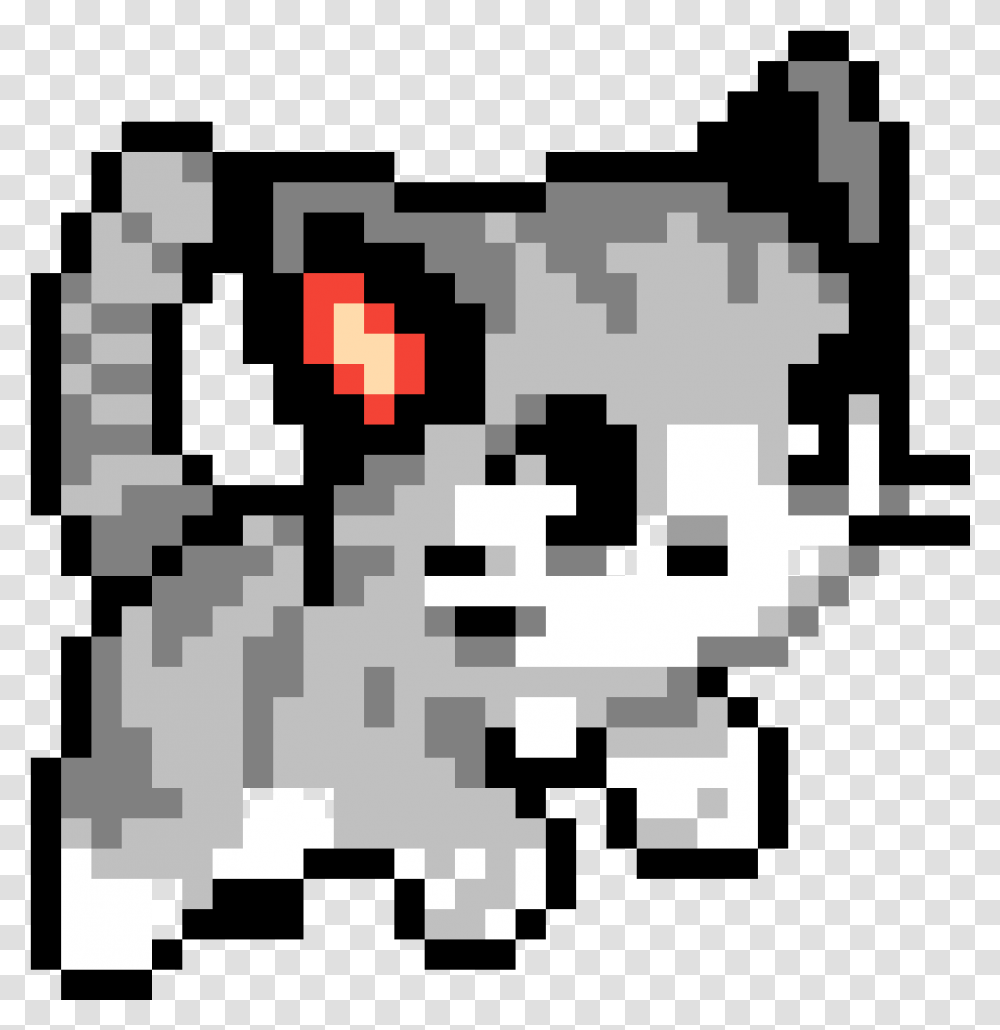 Gray Cat Cute Kitten Pixel Art, Text, Rug, Urban, Paper Transparent Png