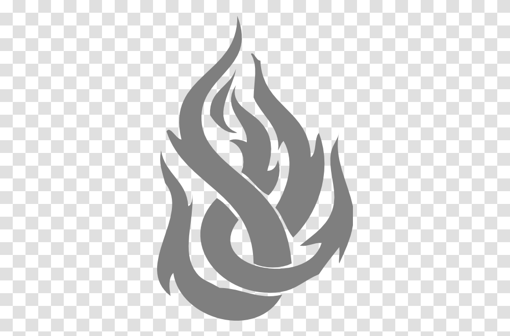 Gray Flame Clip Art Vector Clip Art Online Fire Tattoo, Text, Symbol, Stencil, Dragon Transparent Png