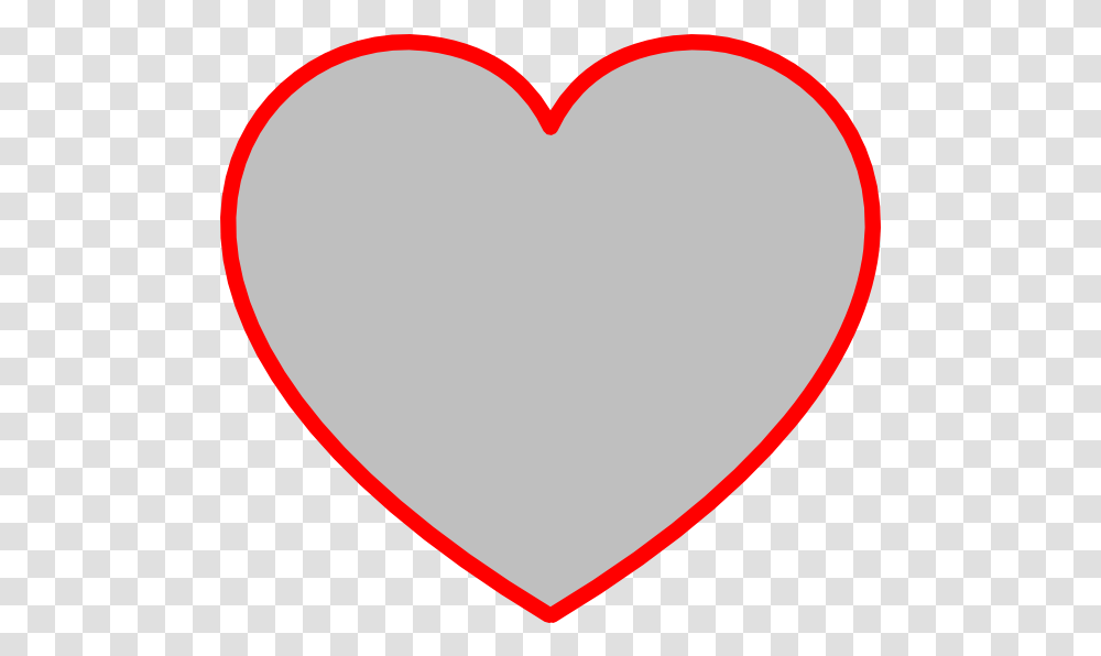 Gray Heart With Red Outline Vector Printable Love Heart Shape, Balloon, Pillow, Cushion Transparent Png