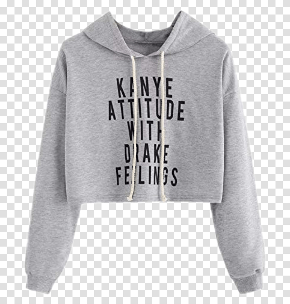 Gray Hoodie Kanyewest Drakestickers Pngs Pink Brand Cropped Sweatshirts, Apparel, Sweater, Person Transparent Png
