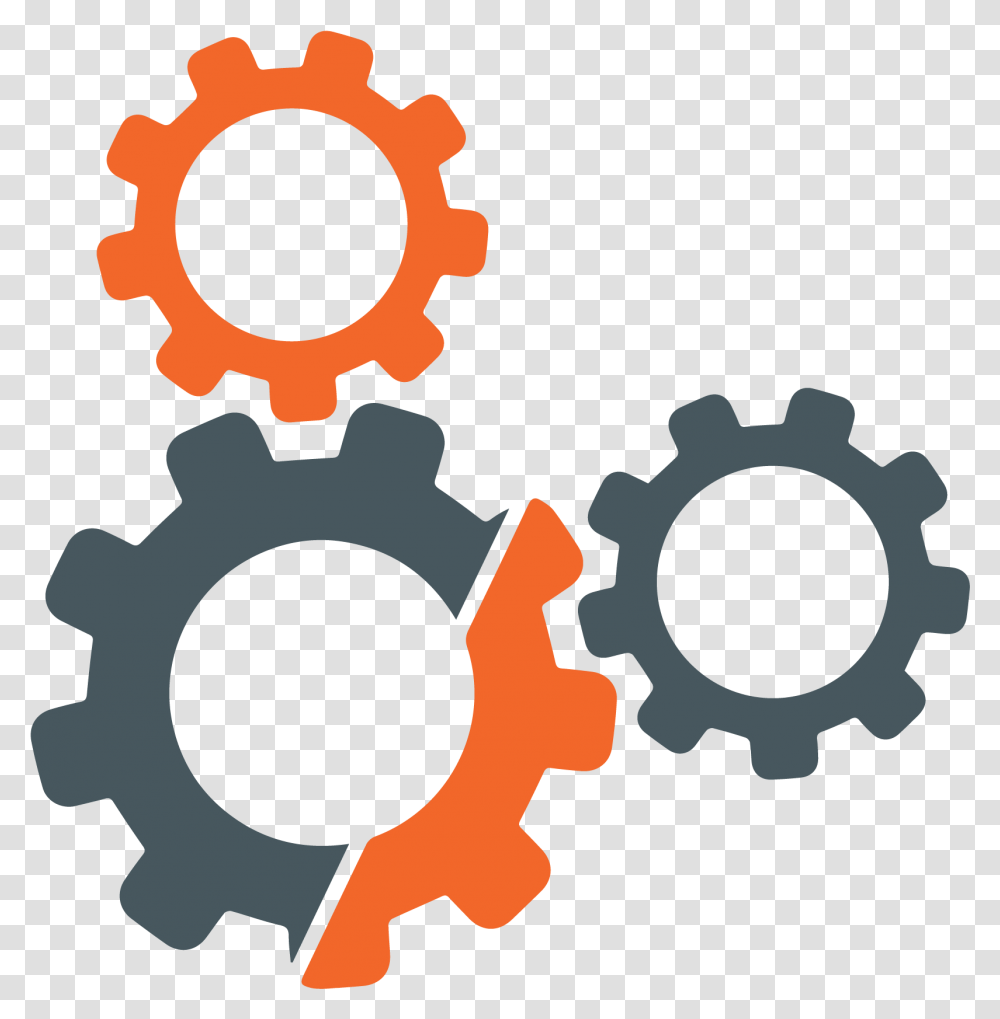 Gray Orange Cogs Automation Logo, Machine, Gear Transparent Png