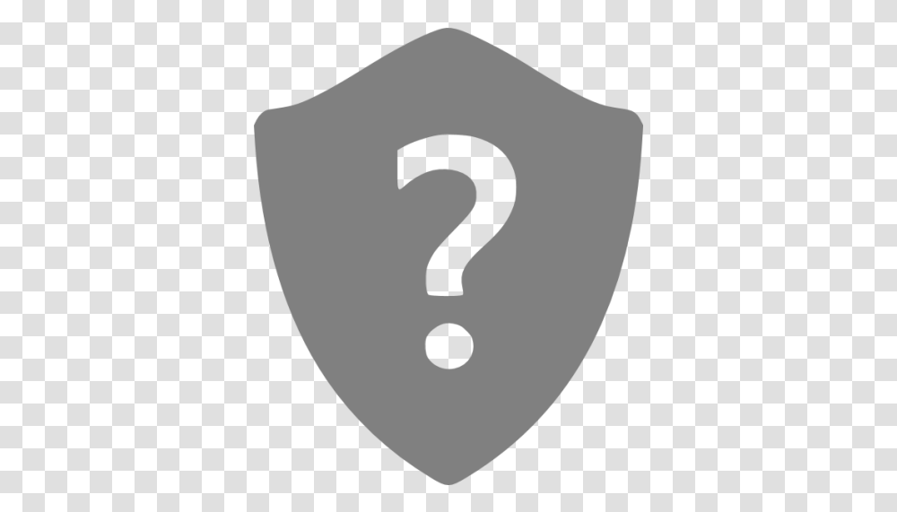 Gray Question Shield Icon Security Question Icon, Number, Symbol, Text, Logo Transparent Png