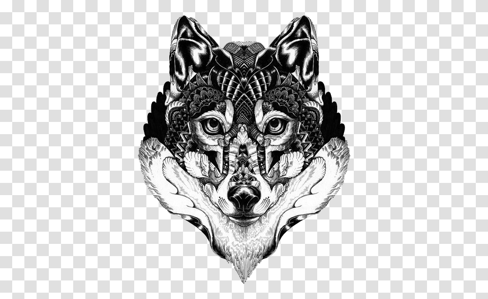 Gray Wolf Art Drawing Illustration Graphic Art Black And White, Statue, Sculpture, Doodle Transparent Png