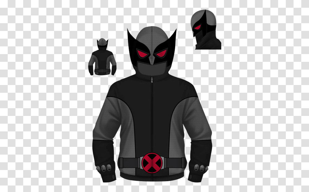 Gray Wolf Wolverine Uniform Hoodie X Men Wolverine X Force Hooded Costume Fleece Zip Up, Apparel, Person, Human Transparent Png