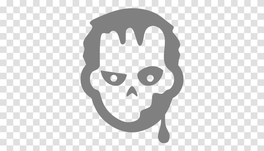 Gray Zombie Icon Free Gray Halloween Icons Zombie Logo Black And White, Stencil, Mask, Symbol, Giant Panda Transparent Png