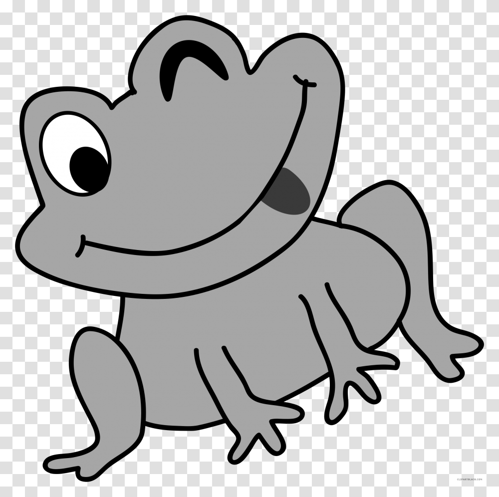 Grayscale Frog Clipart, Stencil, Animal Transparent Png