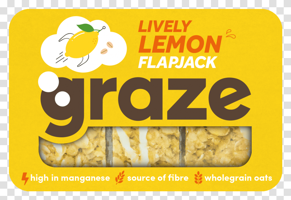 Graze Lively Lemon Flapjack, Food, Popcorn, Snack, Bread Transparent Png