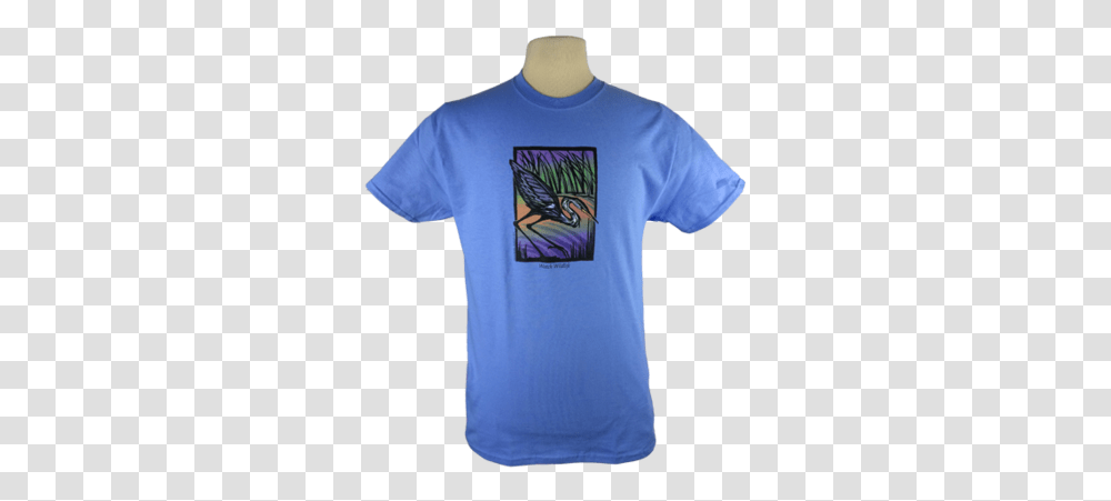 Great Blue Heron T Short Sleeve, Clothing, Apparel, T-Shirt, Person Transparent Png