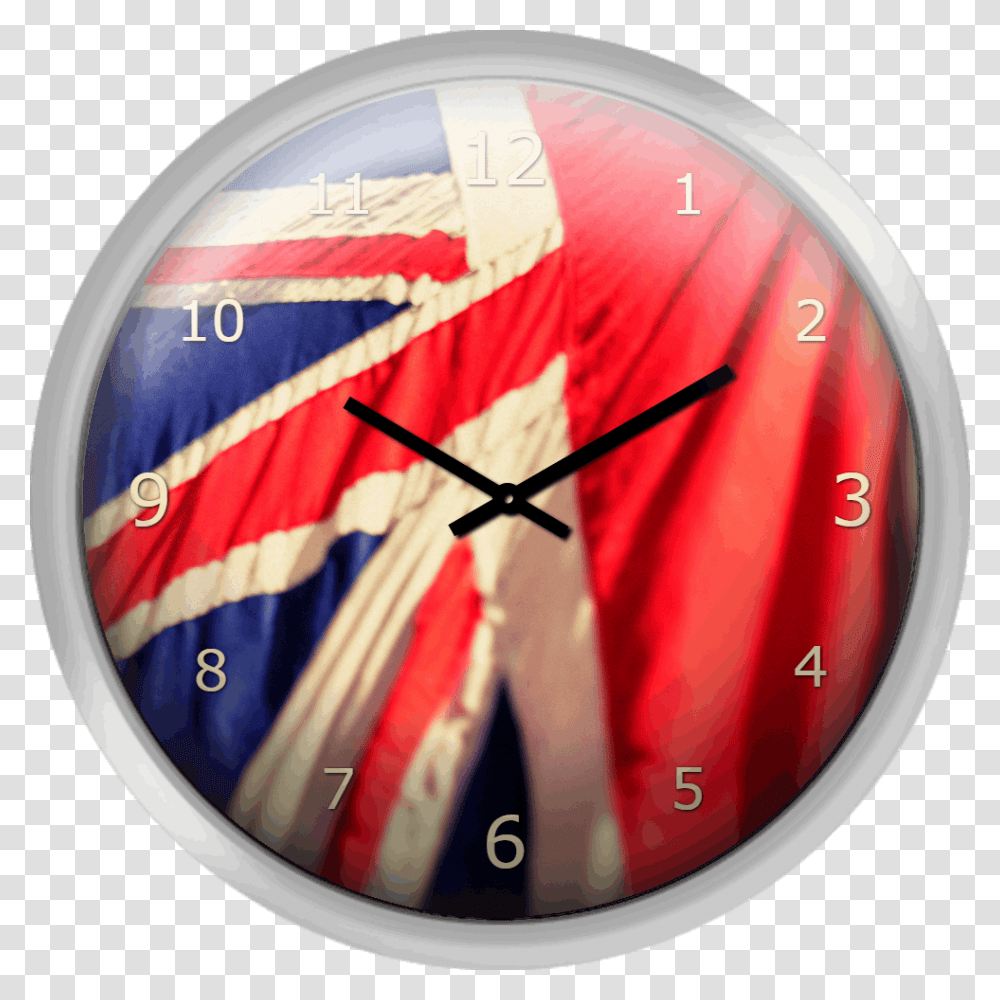 Great Britain Flag Wall Clock, Analog Clock, Helmet, Apparel Transparent Png